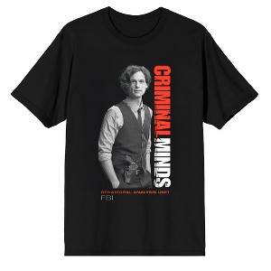 Criminal Minds Spencer Reid Adult Black Crew Neck Short Sleeve T-shirt - 1 of 4