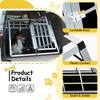 Racxily Pet Car Transport Cage Aluminium Puppy Travel Crate Box Trapezoidal Kennel Dog Cat Carrier Cage - 3 of 4