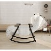 TiramisuBest Folding Rocking Chair with Adjustable Back & Footrest, Teddy Fabric Lounge Chair with Side Pockets for Living Room, Nursery–White - 4 of 4