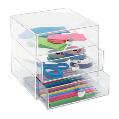 Clear BPA-Free Plastic 3-Drawer Vanity Organizer