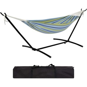 Double Hammock With Spreader Bar And Steel Bracket , Suitable For Camping, Backyard And Garden - 1 of 4