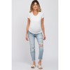 PinkBlush White Basic Short Sleeve Maternity Fitted Top - 4 of 4