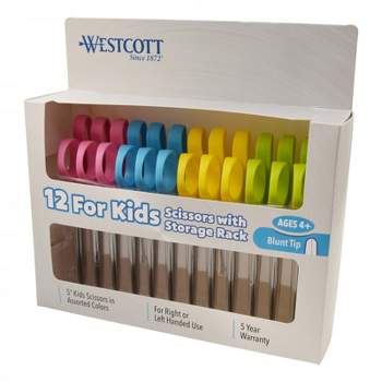 Westcott School Scissor Caddy with 24 Pointed 5 Kids Scissors with