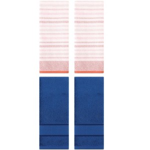 REGALWOVEN 4 Pcs Cotton Soft Comfortable Absorbent Striped Hand Towel - 1 of 4