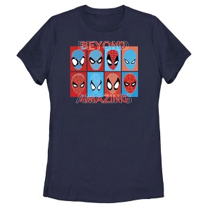Women's Spider-Man: Beyond Amazing Mask Squares T-Shirt - 1 of 4