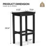 Karl Home | 28.5-Inch Solid Wood Outdoor Bar Stools Set of 2 - 2 of 4