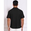 INSPIRE CHIC Men's Camp Collar Button Down Short Sleeve Hollow Texture Knit Shirts - 3 of 4