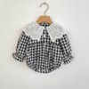 MyKids-Usa Autumn Baby Girls French-style Flowers Pattern Collar Long Sleeves Plaid Onesies and Dress – Princess Sister Matching Set - 3 of 4
