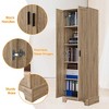 MAYEERTY Brown Storage Cabinet 2 Doors Adjustable Shelf MDF - 3 of 4