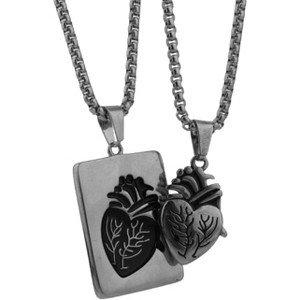 Anatomical Heart Necklace - Hip Hop Couple Pendant Set for Men & Women - 1 of 4