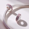 Sterling Silver Clear CZ Spacer Charm Bead for Bracelets - 4 of 4
