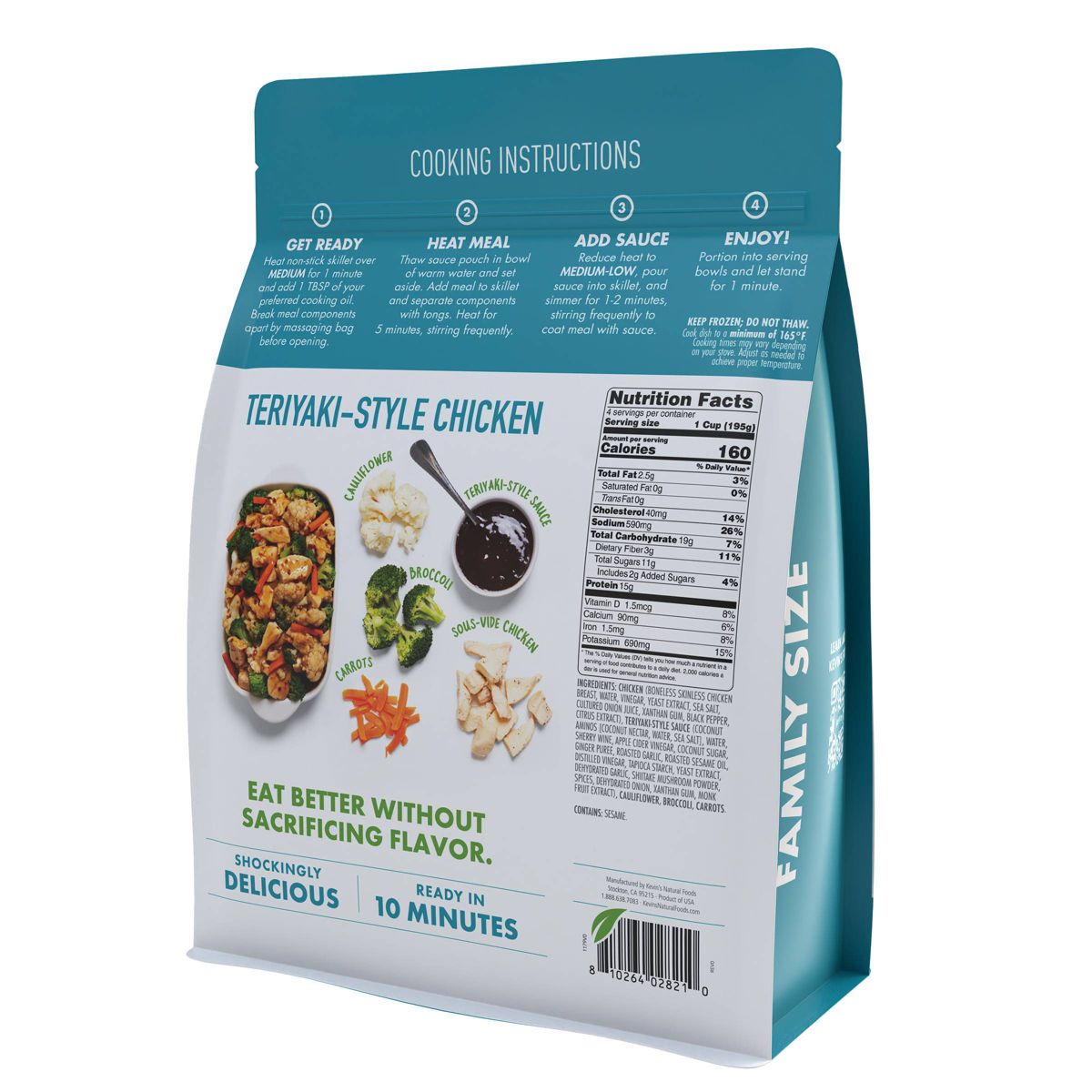 kevin's foods Gluten Free Size Teriyaki Chicken - 28oz: Dairy-Free, Soy-Free - thumbnail 4