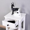 LIVAREEmlen White End Table, Floor-standing Storage Table with a Drawer - 4 of 4