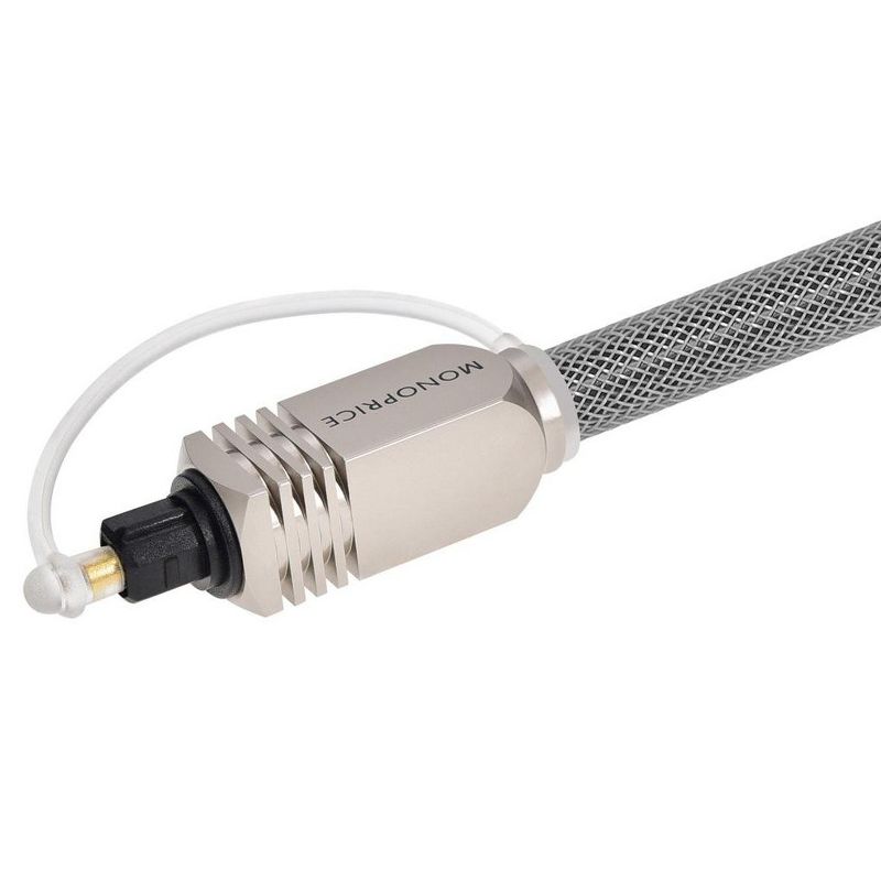 Monoprice Premium S/PDIF (Toslink) Digital Optical Audio Cable - Silver - 6 Feet | Heavy Duty Mesh Jacket, Metal Connector Heads, For Play Station,, 2 of 7