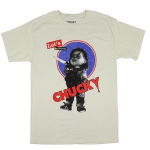 Child's Play Men's Chucky Let's Be Friends Graphic Print T-Shirt Adult - 1 of 4