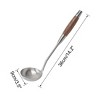 Unique Bargains Kitchen Cooking Utensil Wooden Handle Soup Ladle 14.2 Inch Silver Tone 1 Pc - 2 of 4