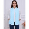 Allegra K Women's Stand Collar Lightweight Gilet Quilted Zip Vest - 3 of 4