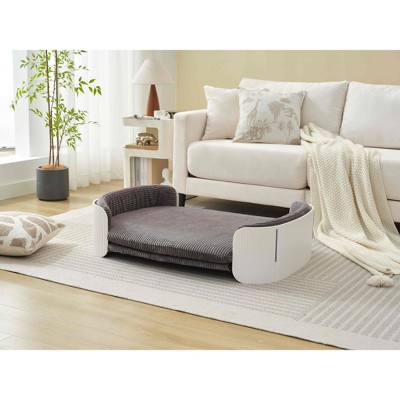 Gulches White Gray Pet Bed - Scandinavian Style Cat Sofa