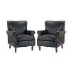 Set of 2 Enzo Comfy Vegan Leather Armchair with Rolled Arms | KARAT HOME - 2 of 4