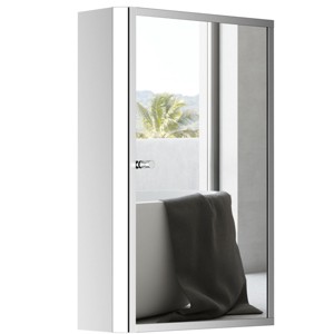 GlasFlength Decorative Wall Mirrors Medicine Cabinet Accent Mirror Wall Mounted Mirror Storage Cabinet for Bathroom Wall, Silver, 15.8"*5"*23.5" - 1 of 4