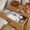 Oak Wooden 4 Drawers Nightstands, 4 Drawer Dresser, Large Storage End Table for Bedroom for Living Room, Bedroom, Office, Brown - 3 of 4