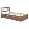 Contemporary Wooden Single-Size Platform Bed with 2 Drawers in Whitewashed Color - 3 of 4
