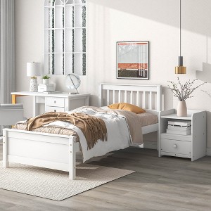 Twin Size Platform Bed with Headboard and Footboard for Kids - 1 of 4