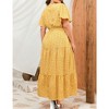 MISSKY Women Plus Size Wrap Dress High Waist Short Sleeve Ruffle Casual Summer Maxi Dresses with Belt - 2 of 4
