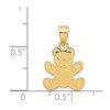 Black Bow Jewelry 14k Yellow Gold Polished Teddy Bear Pendant, 11mm (7/16 inch) - 4 of 4