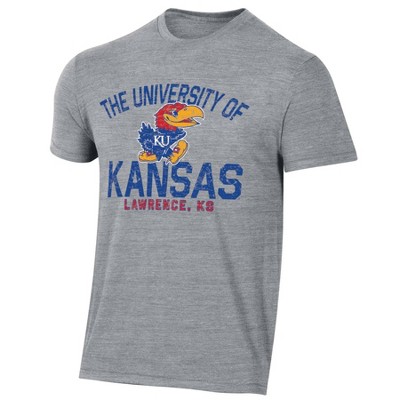 Kansas Jayhawks Block Triblend T-Shirt - Oatmeal Cream White