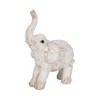 Sagebrook Home Polyresin Elephant Sculpture - Contemporary Rustic White Elephant Statue Home Office Decor - 2 of 4