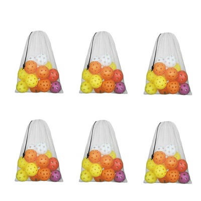 GSE 12x18" Mesh Drawstring Bag with Lock for Baseball, Softball, Tennis, Pickleball Ball, Golf Ball, Beach, Laundry
