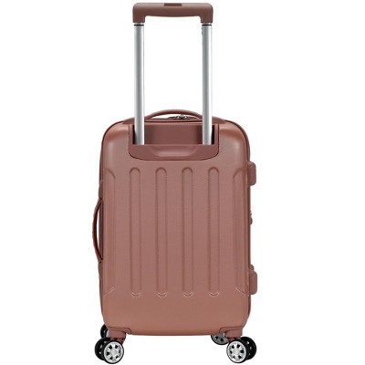 Rockland London Hardside Expandable Luggage with Spinner Wheels Pink Carry-On 20-Inch