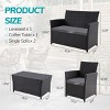 4 Piece Patio Conversation Set with Loveseat, Chairs and Table, Outdoor Seating Set with Removable Washable Cushions for Garden or Deck-Maison Boucle - 3 of 4