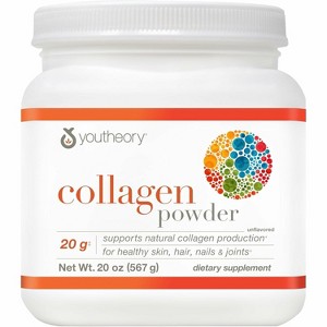 Youtheory Collagen Peptides Powder, Promotes Hair, Nail, Skin, and Joint Health, Unflavoured, 20 OZ - 1 of 4