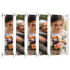Unique Bargains Double Sided Fujifilm Mini Picture Acrylic Fridge Magnetic Frames 5 Pcs - 1 of 4