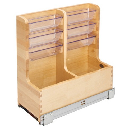 Rev-a-shelf Floor Mount L Shaped Wood Sink Vanity Cabinet Base Storage  Organizer With Soft Close Slides And Bins : Target