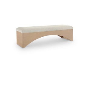 Meridian Furniture,Lawson Velour Fur Fabric Bench - 1 of 4