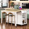 Rolling Kitchen Island With Extendable Table And Power Outlet,Kitchen Island Cart With Internal Storage Rack,2 Drawers And 2 Cabinet -Maison Boucle - 2 of 4