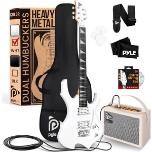 6-String Electric Guitar Kit for Beginners with 10w Amplifier, Accessories, Matte White Finish - 1 of 4
