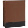 Jack Abrahams - Jack Abrahams Goat Nappa Leather Bi-Fold Wallet with ID Window Cognac/Black - 2 of 4