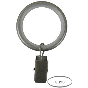1 1-2 inch Curtain Drapery Rings with Clips, Nylon Inserts Quiet & Smooth - 7 Finishes - 1 of 4