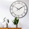 21 inch farmhouse wall clock shiplap style raised 3d arabic numeral galvanized metal wall decor living room dining room entryway - 2 of 4