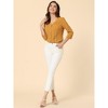 INSPIRE CHIC Women's Polka Dots 3/4 Sleeve Casual Button Front Shirt - 3 of 4