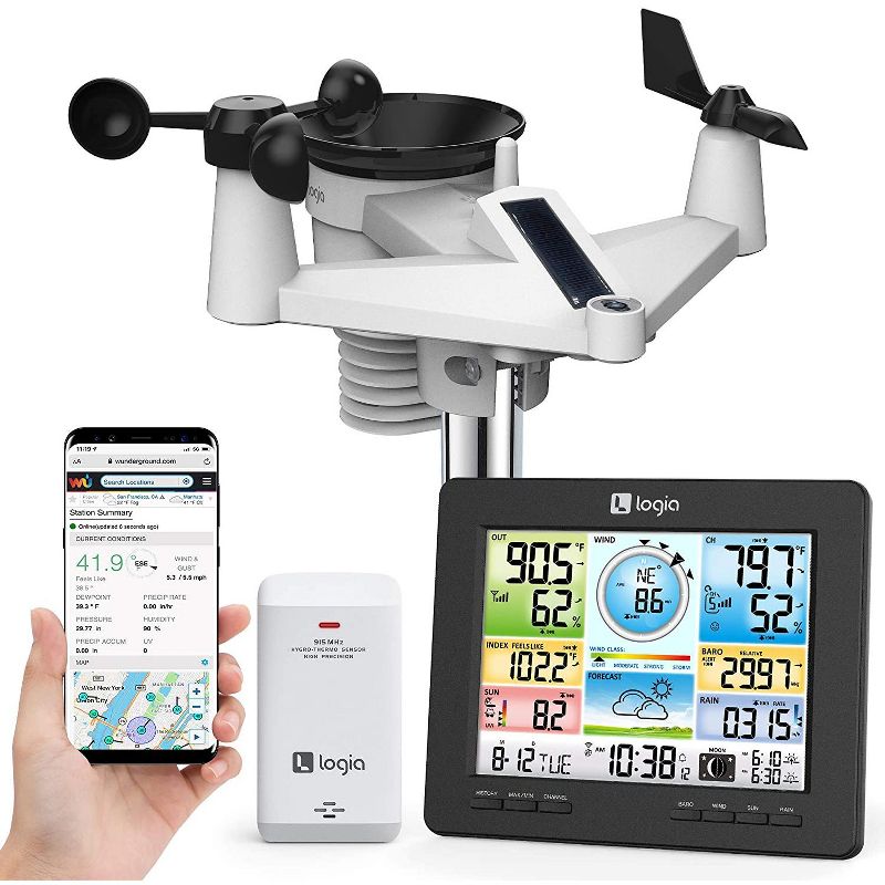 Logia 7-in-1 Wireless Weather Station with WiFi & Solar Panel - Light, 1 of 8