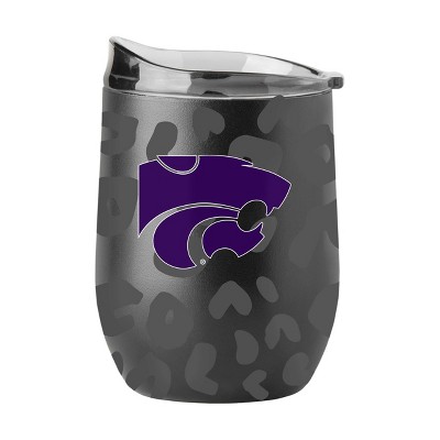 NCAA Kansas State Wildcats 16oz Black Leopard Stainless Steel Wine Tumbler