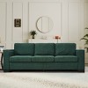 GDFStudio Aurelia 93.7" 3-Seater Modern Rubberwood Upholstered Storage Sofa with Cushions and Cup Holder - 2 of 4
