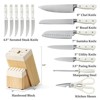 Attop 14-Piece Forged Knife Block Set - High-Carbon Stainless Steel Kitchen Knives with Hardwood Block, Cream - 2 of 4