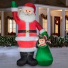 Gemmy Christmas Airblown Inflatable Mixed Media Santa w/Toy bag, 9 ft Tall, Multi - 2 of 3