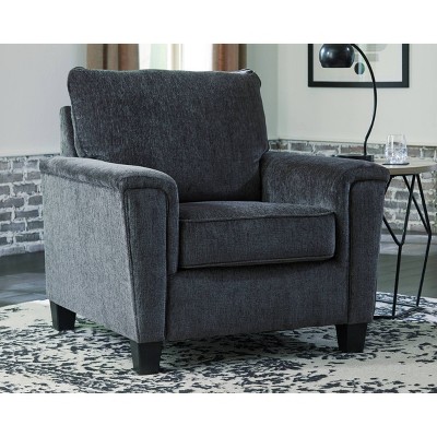 Contemporary Abinger 41" Gray Microfiber Accent Chair